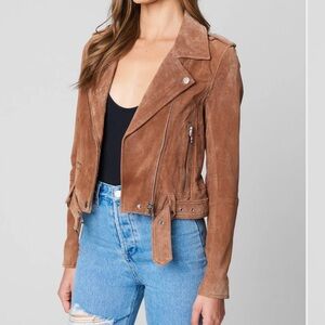 Blank NYC Brown Suede Moto Jacket